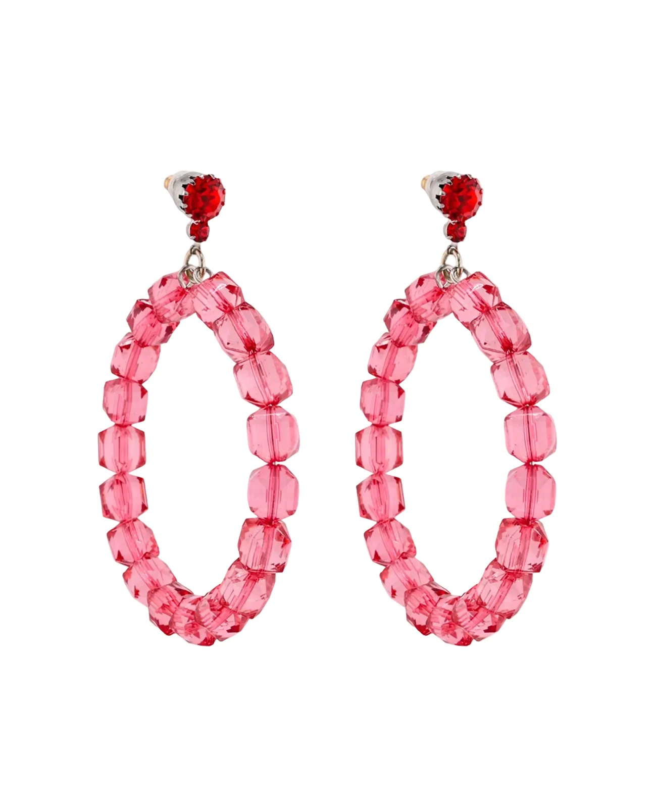GEM CUT LUCITE HOOPS