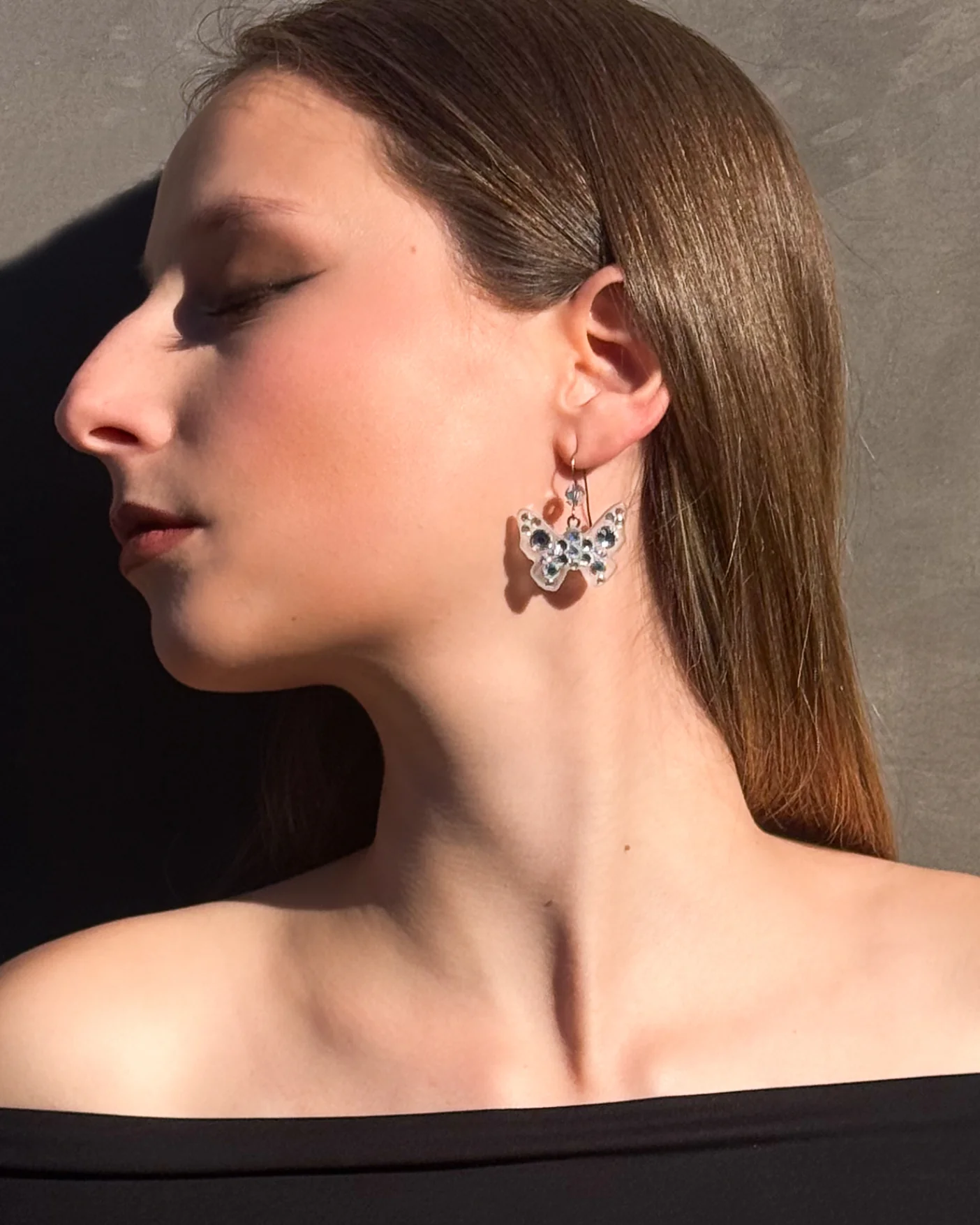CRYSTAL BUTTERFLY EARRINGS - Image 6