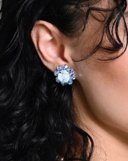 ROSE FLOWER EARRINGS - Image 2